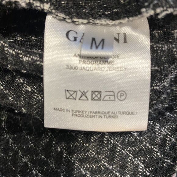 Ganni Anthropologie Jacquard Jersey Knife Pleated Dress Black White Size Medium - Picture 8 of 14